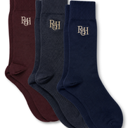 Burgundy, grey, and navy merino wool socks