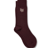 burgundy mid-calf socks