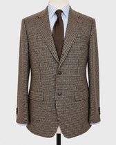 Mocha houndstooth merino wool sport coat