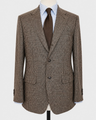 Mocha houndstooth merino wool sport coat
