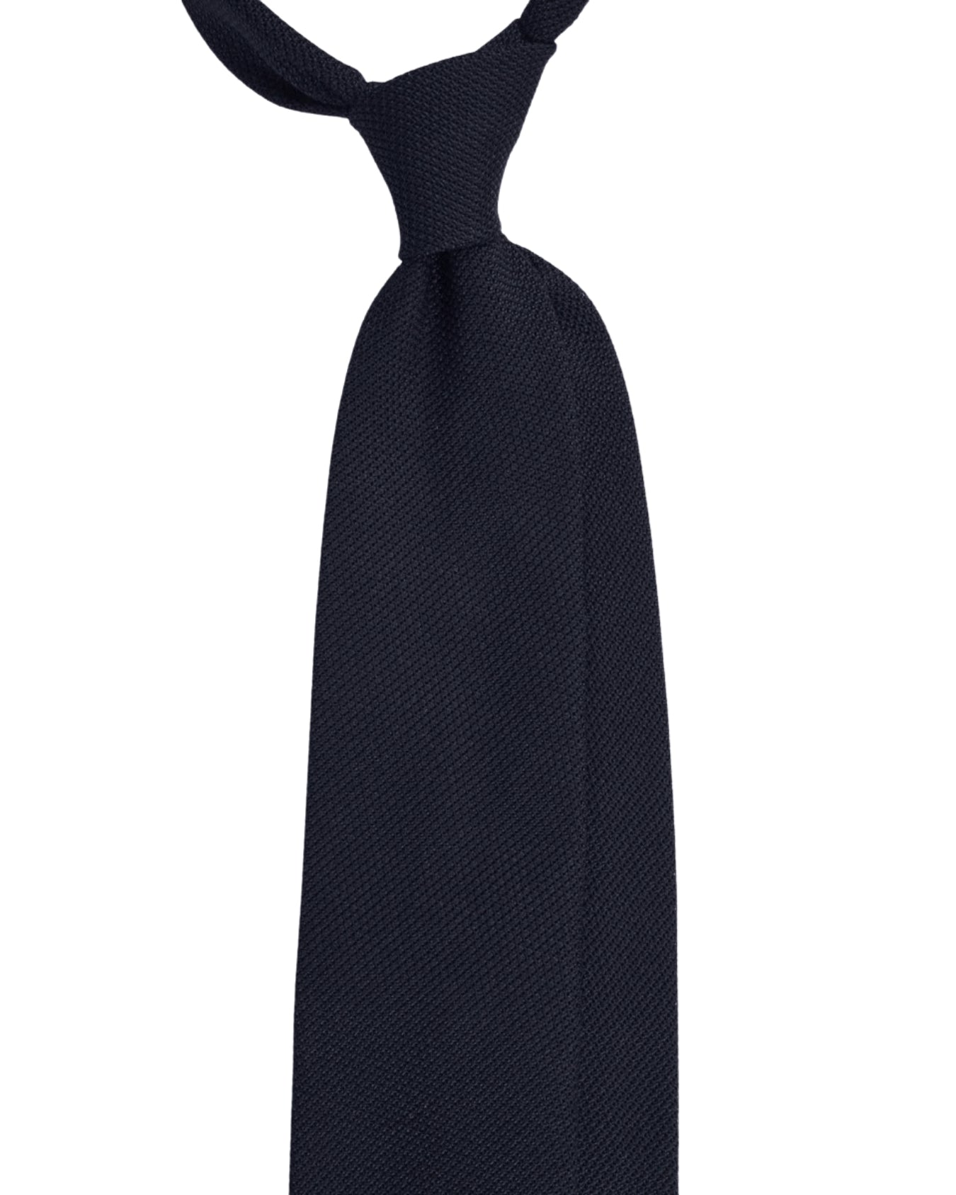 Navy blue tie on a white background