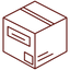 Illustration of a box with a brown outline on a white background