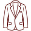 Outline of a suit jacket on a white background
